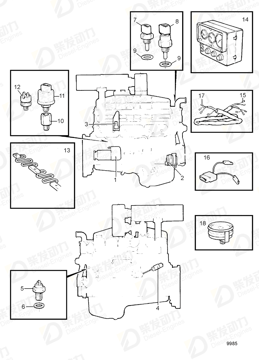volvo penta Oil pressure sensor 862155 Drawing volvo penta Oil pressure sensor 862155 Drawing